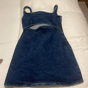 Denim zara cut out dress NWT